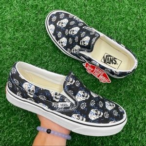 New Vans Classic Slip On Flash Skull Black Size 11